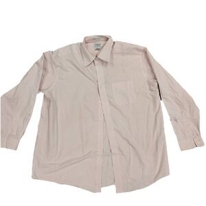 LL BEAN Shirt Mens 17.5 35 Oxford Dress Wrinkle Resistant Button Up Cotton Pink